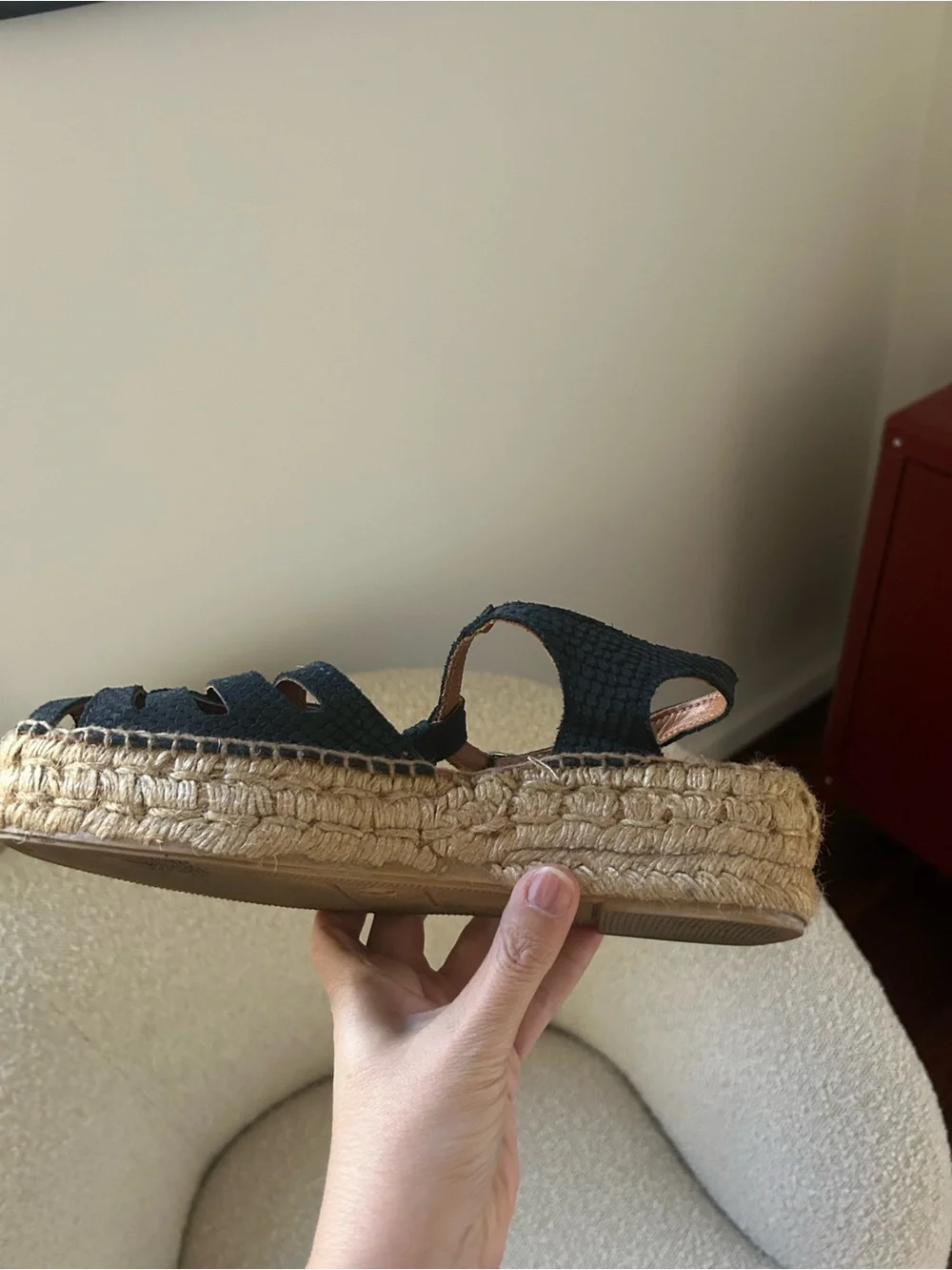 Naguisa Navy Espadrille Platform Sandals 40 / 9.5